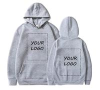 YUANOU Sweat À Capuche Personnalisé pour Couple, Ajoutez Votre Propre Photo/Texte/Logo - Pull DIY Gray,S