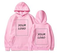 YUANOU Sweat À Capuche Personnalisé pour Couple, Ajoutez Votre Propre Photo/Texte/Logo - Pull DIY Pink,M