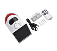 Yuanpgky Alarme solaire avec détecteur de mouvement - Sirène extérieure puissante avec éclairage flash - Portée de 50 à 100 m - Étanche IP67 - Lumière infrarouge