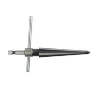 Yuanpgky Alésoir conique à poignée en T avec 6 cannelures pour trous de 5 à 16 mm pour chanfreiner et couper dans le travail du bois et les chevilles de chevalet de guitare, fabriqué en acier au