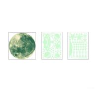 Yuanpgky Autocollants muraux pour chambre d'enfant | Étoiles et lune phosphorescents | Autocollants en vinyle motif astronaute, planètes et pois scintillants | Compatible avec