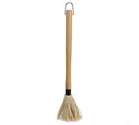 Yuanpgky Balai à badigeonner avec 6 têtes de rechange, manche en bois, brosse à sauce barbecue pour griller, passe au lave-vaisselle, outil de badigeonnage compatible avec steak et volaille (D)