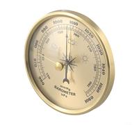 Yuanpgky Baromètre multifonction à cadran avec thermomètre et hygromètre, station météo murale à suspendre pour une utilisation en intérieur et en extérieur, horloge décorative en métal doré