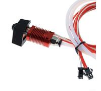 Yuanpgky Bloc chauffant en aluminium pour extrudeuse, compatible avec la série 3 et pour la série CR10, pour buse en laiton usiné CNC, 20 x 4,5 x 49 mm, rouge (12 V 40 W)