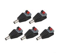 Yuanpgky Bloc de jonction de connecteur d'alimentation CC Press-Wire pour connexion mâle/femelle de 5,5 x 2,1 mm, 40 W max, basse tension 24 V, boîtier en alliage + isolation PVC, noir - (mâle)