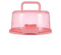 Yuanpgky Boîte à gâteau en plastique avec couvercle transparent verrouillable et poignée pour fêtes, pique-niques et utilisation au bureau - Rose