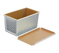 Yuanpgky Boîte à toast en aluminium avec couvercles pour la préparation du pain avec trou de ventilation et structure de bord renforcé (450 g)