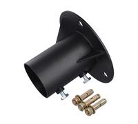 Yuanpgky Bride de base de poteau de clôture en acier robuste pour boîte aux lettres et poteaux cylindriques - Diamètre intérieur 65 mm/78 mm, noir, comprend 3 boulons d'extension (65 mm)