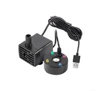 Yuanpgky Brumisateur alimenté par USB 5 V avec lumières LED colorées, design étanche et long câble de 1,4 m pour bassins intérieurs ou extérieurs, aquariums, fontaines (noir)