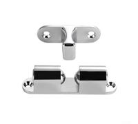 Yuanpgky Butée de porte invisible pour un usage domestique, en alliage de zinc et en caoutchouc, support de porte non perforant avec loquet anti-pincement, chrome brillant/brossé/noir (chromé)