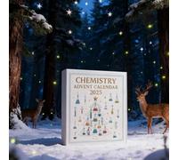 Yuanpgky Calendrier de l'Avent scientifique pour enfants et adultes : compte à rebours d'expériences de chimie de 24 jours avec béchers en acrylique, ADN pour décorations d'hélix, boîte d'activités