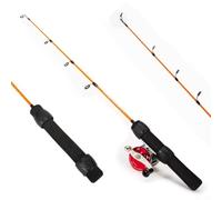 Yuanpgky Canne à pêche d'hiver en fibre de verre de 50 cm avec poignée en EVA, pointe sensible, extra résistante pour la pêche par temps froid