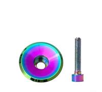 Yuanpgky Capuchon supérieur et boulon en aluminium pour tube de direction non fileté de 3,8 cm, compatible avec fourches, composant léger en alliage 6061 (E)