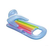 Yuanpgky Chaise longue de piscine gonflable de luxe avec accoudoirs et dossiers pour adultes, 160 x 85 cm, radeau flottant avec porte-boisson pour sports nautiques (couleur aléatoire) (160 x 85 cm)