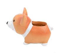 Yuanpgky Charmant pot de fleurs en résine avec motif chien mignon pour la décoration de la maison et du jardin, 16 x 12 x 10 cm, orange