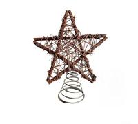 Yuanpgky Cimier de sapin de Noël en bois et fil de fer avec base en spirale, décoration élégante pour décoration de maison de vacances, traditionnelle et moderne (lumineuse)