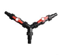 Yuanpgky Connecteur de valve de distributeur d'eau en Y avec répartiteur réglable pour tuyau de 20 mm et 25 mm de diamètre, inverseur en plastique noir pour cascades, filtres, fontaines (01F)