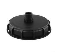 Yuanpgky Couvercle ventilé DN150 pour réservoir IBC 163 mm avec filetage mâle de 2,5 cm, connecteur de sortie en plastique pour stockage de l'eau, noir (1 trou)