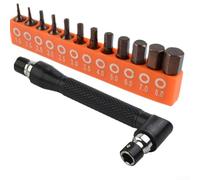 Yuanpgky Embouts de tournevis hexagonaux magnétiques de 6,35 mm de long en alliage d'acier avec porte-embout pour un contrôle et un accès précis (13 pièces métriques)