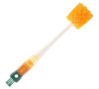 Yuanpgky Ensemble de brosses à tasse avec long manche, outil de nettoyage 5 en 1 avec silicone en forme de U, fil en spirale et têtes à poils durs pour bouteilles, tasses et pailles (orange-rouge)