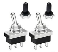 Yuanpgky Ensemble d'interrupteurs à bascule 12 V 25 A SPDT ON-OFF, 3 broches, étanche, avec capuchon amélioré, pour une utilisation automobile et marine