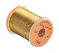 Yuanpgky Fil de fixation de mouche 70D en nylon fluorescent pour hameçons de pêche à la mouche, 100 m par bobine, compatible avec les supports de bobine standard (marron clair)