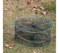 Yuanpgky Filet de pêche pliable pour crabe, écrevisse, crevette et homard - Piège cylindrique en maille avec double ouverture, compatible avec sac d'appât - Construction en nylon et métal - (40 cm x