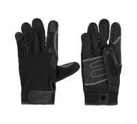 Yuanpgky Gants d'escalade en cuir de vachette pour escalade, spéléologie et sports de plein air, gants antidérapants et résistants à l'usure pour descente en noir (S/M/L/XL) (XL)