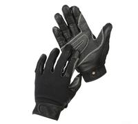 Yuanpgky Gants d'escalade en cuir de vachette pour escalade, spéléologie et sports de plein air, gants de descente antidérapants et résistants à l'usure en noir (S/M/L/XL) (M)