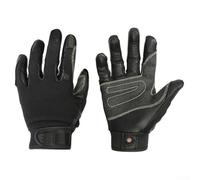 Yuanpgky Gants Escalade Plein Doigt en Cuir de Vachette Escalade Spéléologie Sports de Plein Air Antidérapant Résistant à L'Usure Descente Gants Noir (S/M/L/XL) (S)