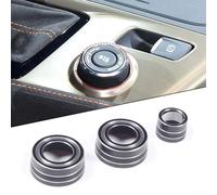 Yuanpgky Garniture noire en alliage d'aluminium pour Corvette C7 14-19 | Pommeau de levier de vitesse, climatisation et contrôle du volume | 8 pièces pour une installation facile et intérieur