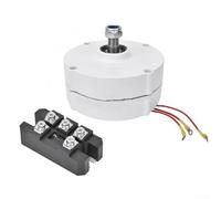 Yuanpgky Générateur de boîte de vitesses 3 phases 200 W pour turbine éolienne et eau - Alternateur AC basse vitesse 12 V 24 V 48 V avec redresseur, broche en acier au carbone (200 W 12 V)