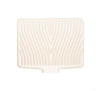 Yuanpgky Grand égouttoir en silicone résistant à la chaleur pour comptoir de cuisine avec rebord pour vaisselle, poêles, verres, couverts (beige)