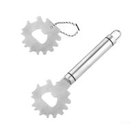 Yuanpgky Grattoir en acier inoxydable pour barbecue au charbon de bois, poils - Outil de nettoyage de barbecue avec fente - Portée étendue pour la cuisine en plein air (contrôle + chaîne)