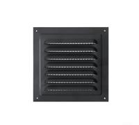 Yuanpgky Grille d'aération carrée 150 x 150 mm avec moustiquaire, boîte électrique, dissipation de la chaleur, grille respirante (1 pièce, noir)