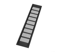 Yuanpgky Grille d'aération rectangulaire en alliage d'aluminium noir pour armoires, armoires, salle de bain, cuisine, extracteur d'air hydroponique (80 x 400 mm)
