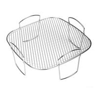 Yuanpgky Grille de friteuse à air en acier inoxydable pour four, barbecue avec 4 pieds, grille de cuisson à la vapeur à une seule couche, compatible avec les friteuses à air, les fours à rôtir et les
