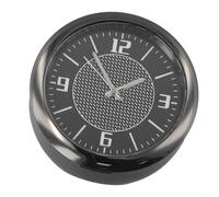 Yuanpgky Horloge de voiture fluorescente avec clip d'aération - Horloge analogique à quartz pour tableau de bord - Accessoire intérieur en alliage de zinc noir avec affichage lumineux et intégré