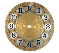 Yuanpgky Horloge murale en aluminium de 180 mm, cadran avec chiffres arabes, fond doré vintage, horloge à profil plat, pour décoration de la maison