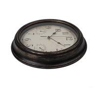 Yuanpgky Horloge murale étanche de 30,5 cm avec thermomètre hygromètre pour jardin, extérieur, terrasse, design vintage, fonctionnement silencieux, résistant aux intempéries, cuivre noir