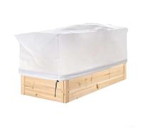 Yuanpgky Housse rectangulaire pour jardinière en polypropylène non tissé avec cordon de serrage réglable pour l'hiver - 150 x 40 x 45 cm - Blanc