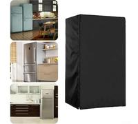 Yuanpgky Housse verticale en tissu Oxford 210D pour réfrigérateur extérieur avec isolation imperméable, accès à fermeture éclair et ventilation, noir, 77 x 84 x 158 cm