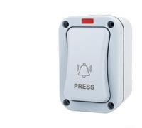 Yuanpgky Interrupteur de sonnette étanche à bouton-poussoir pour extérieur IP66 résistant à la poussière et aux intempéries avec indicateur LED AC 250 V 20 A