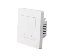 Yuanpgky Interrupteur intelligent 86 x 86 mm en polycarbonate avec contrôle tactile compatible avec MOES/Tuya/ZigBee, télécommande RF Blanc (2 interrupteurs blanc)