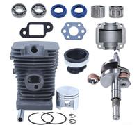Yuanpgky Kit d'assemblage de piston de cylindre de 38 mm pour tronçonneuse MS170 MS180 018 017 - Kit de reconstruction de moteur compatible avec composants de joint de vilebrequin, 1130 020 1208