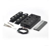 Yuanpgky Kit de micros pour guitare basse à 4 cordes - Micro chevalet à double bobine avec pièces de mât de 9,5 mm - Câble 4 conducteurs - Micro de basse - Ensemble de micros de chevalet de manche
