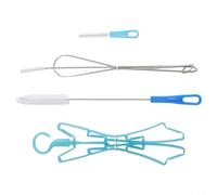Yuanpgky Kit de nettoyage pour poches d'hydratation, ensemble de 4 pièces avec brosse à long manche, petite brosse à buse, brosse à tube flexible et égouttoir compatible avec les sacs à eau et