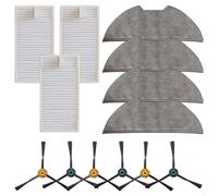 Yuanpgky Kit de pièces de rechange pour aspirateur Eureka NERE10s E10S avec filtres, chiffons et brosses latérales, compatible avec M9 et pour Obode A8, pour un plastique nylon durable (A)