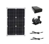 Yuanpgky Kit de pompe à panneau solaire, 20 W 800 l/h, système de circulation d'eau sans balais 12 V CC avec boîtier de batterie pour jardin, piscine, étang, fontaine d'aquarium, tête de moteur de 5 m