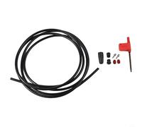 Yuanpgky | Kit de tuyau de frein à disque de vélo compatible AXS de 2 mètres en acier et caoutchouc avec jeu de connecteurs | Clé, aiguille à huile, tête olive, vis, manchon en caoutchouc | (Noir)